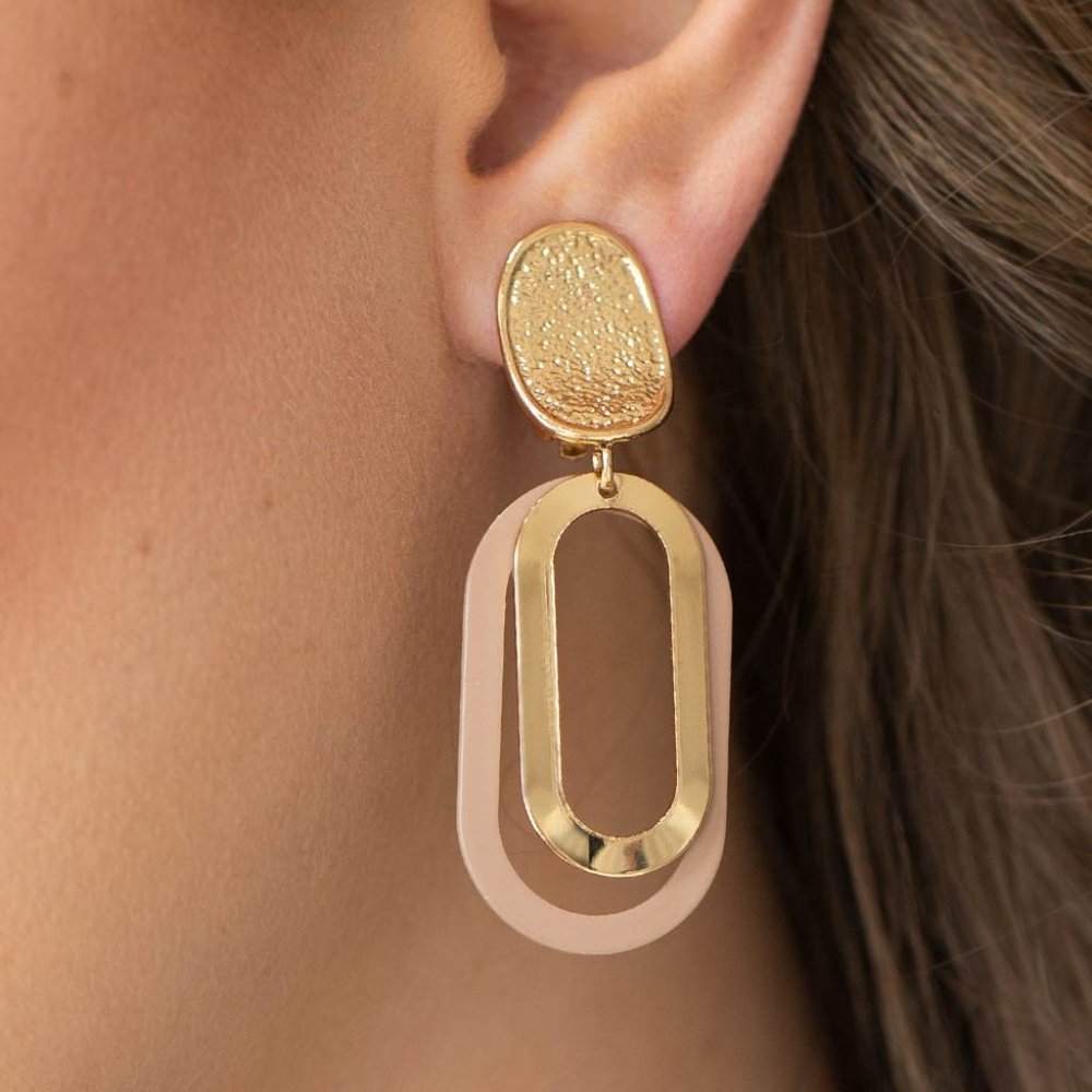 Melrose Mystery - Brown Clip-on Earrings